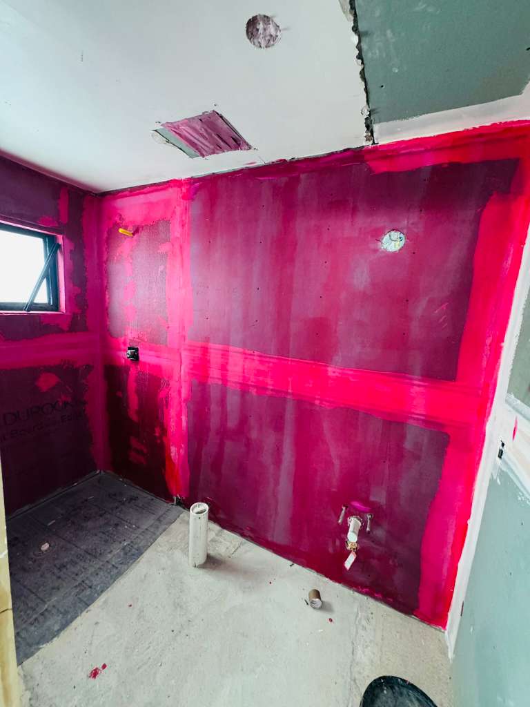 Pebble shower bathroom - before